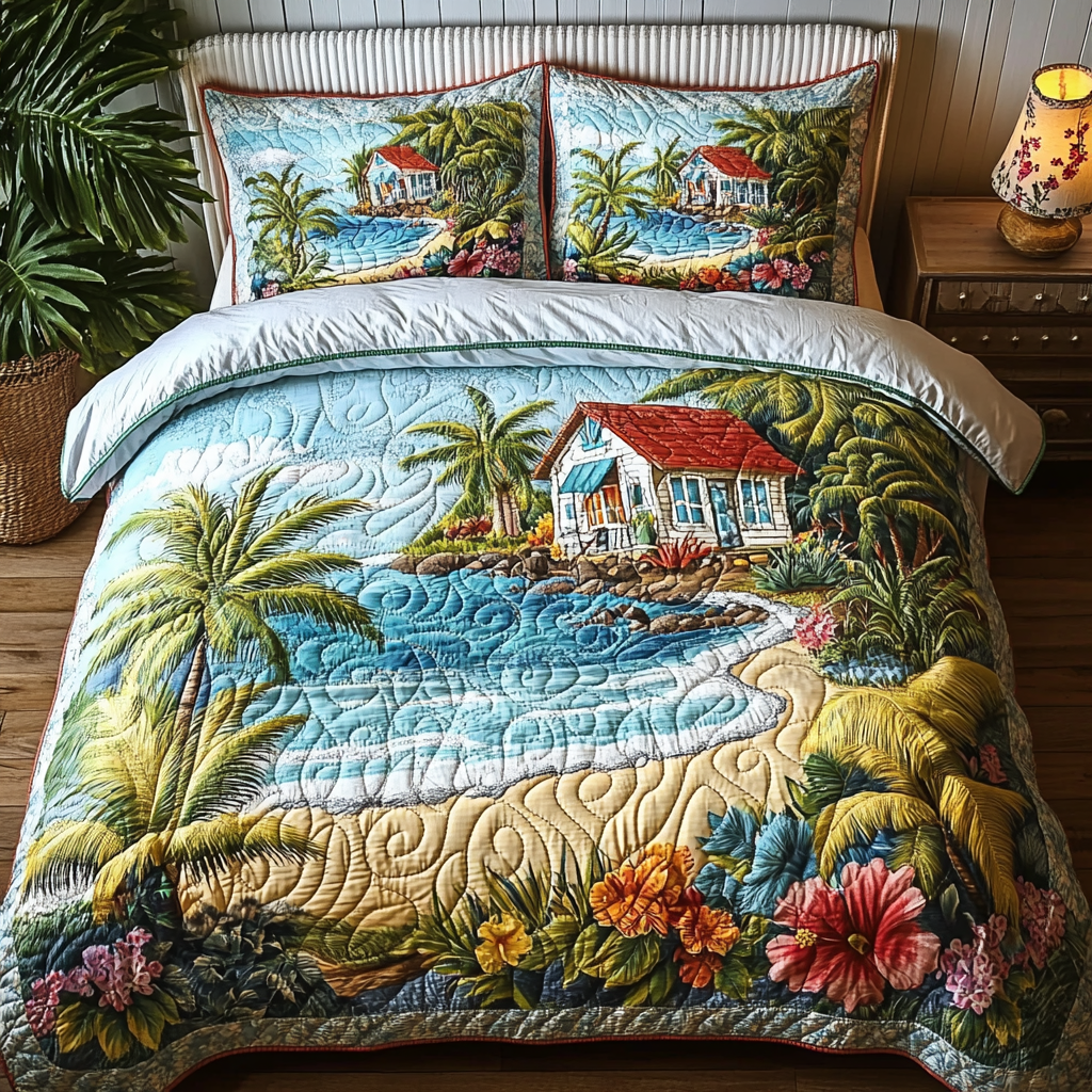 Seaside Escape Quilted Bedding Set Soft and Cozy Bedding Set for Comfortable Sleep