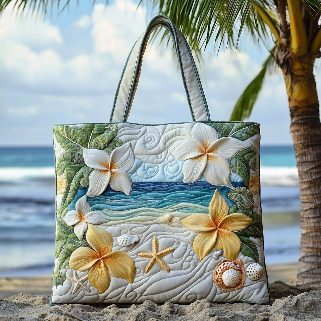 Seaside Garden Quilted Tote Bag Birthday Gifts For Beach Lovers