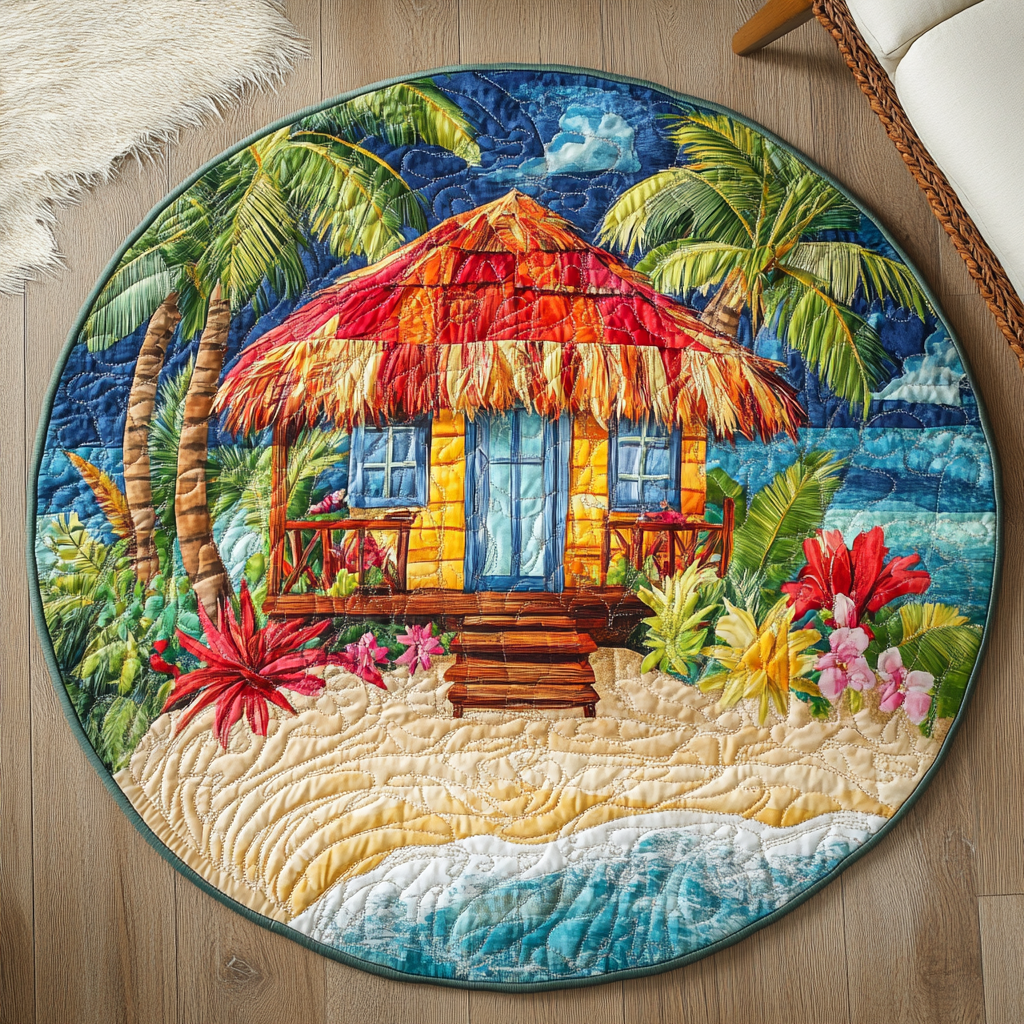 Seaside Getaway Quilted Round Mat Entrance Way Ideas Best Gifts For Beach Lovers