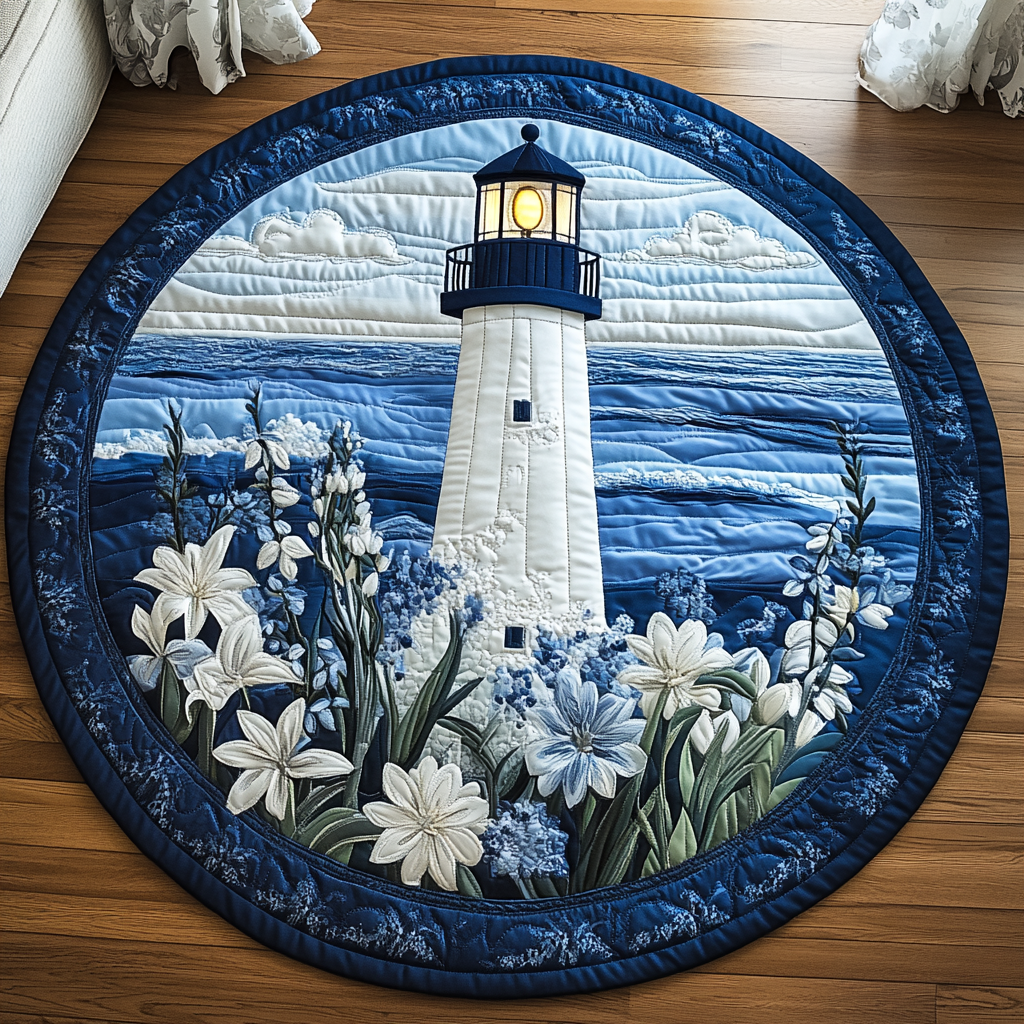 Seaside Glow Quilted Round Mat Entryway Design Ideas Summer Beach Gifts