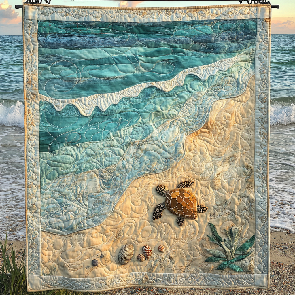 Seaside Journey Quilted Blanket Sea Turtle Gift Ideas