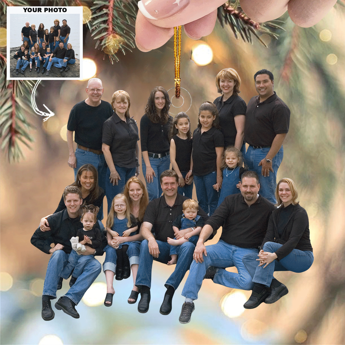 Seaside Memories Personalized Photo Mica Ornament Gift For Family Family Members