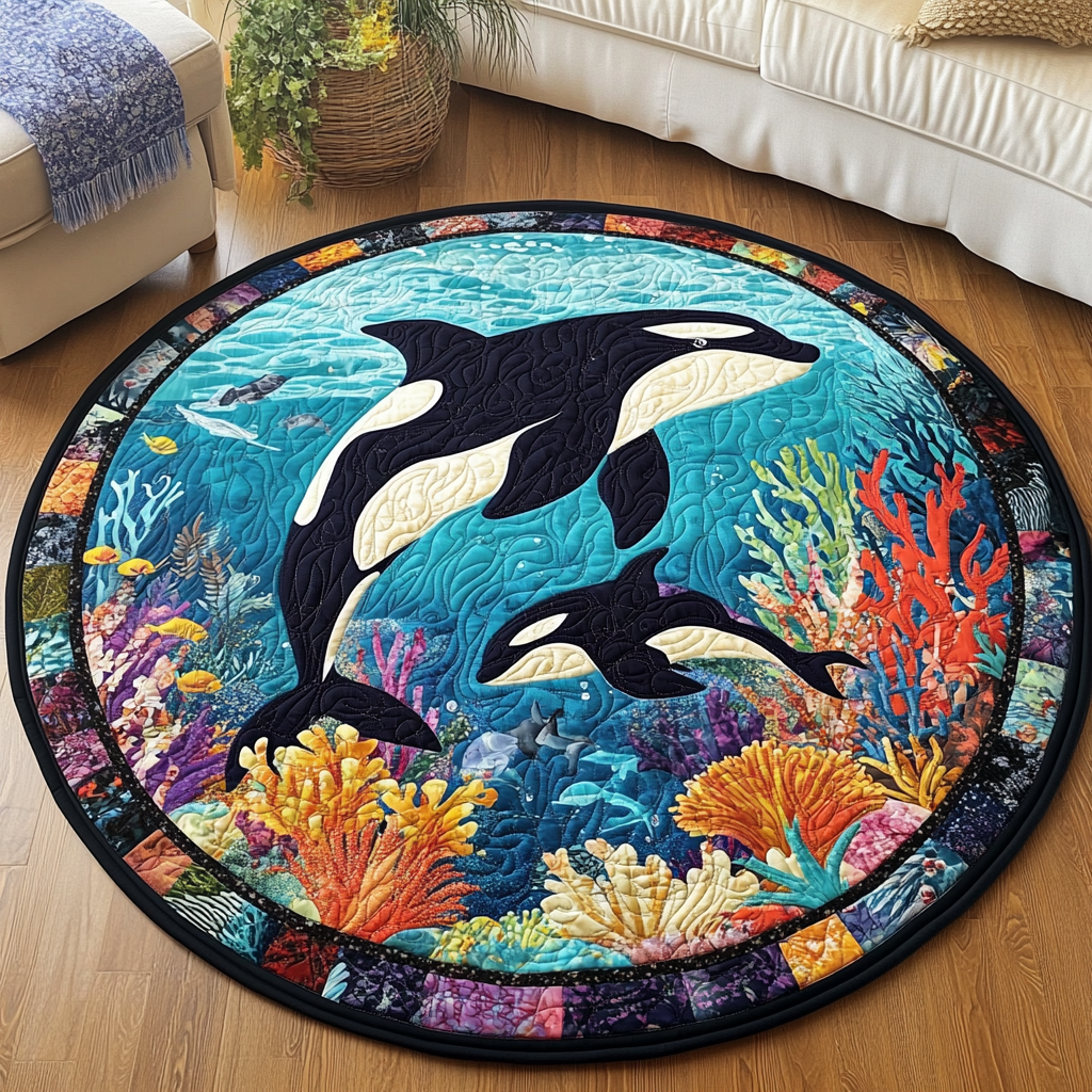 Seaside Quilted Round Mat Front Door Entryway Ideas Whale Lovers Gifts For Him