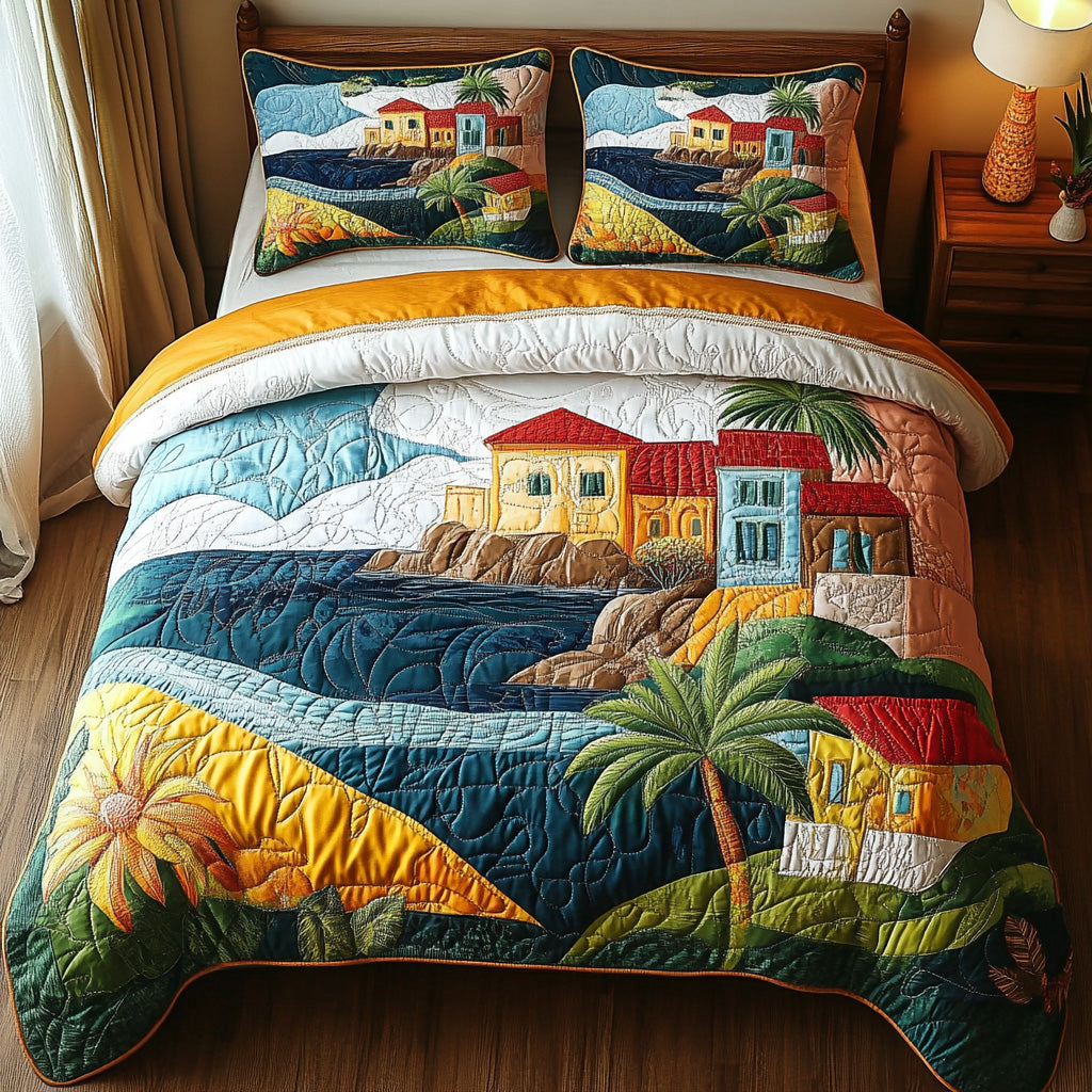 Seaside Siena Quilted Bedding Set Ultra-Soft Bedding Set for a Hotel-Like Experience