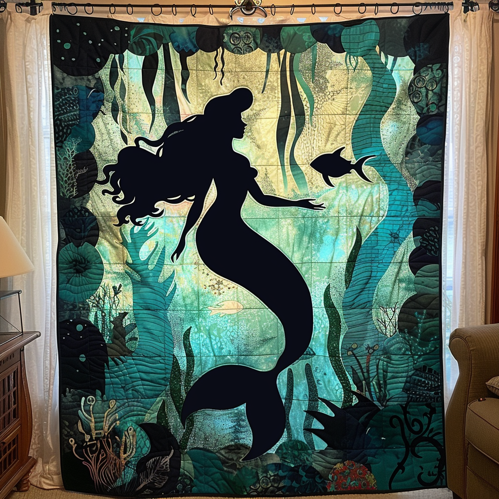 Seaside Splendor Quilted Blanket  Octopus Blanket Cute Gifts For Friends