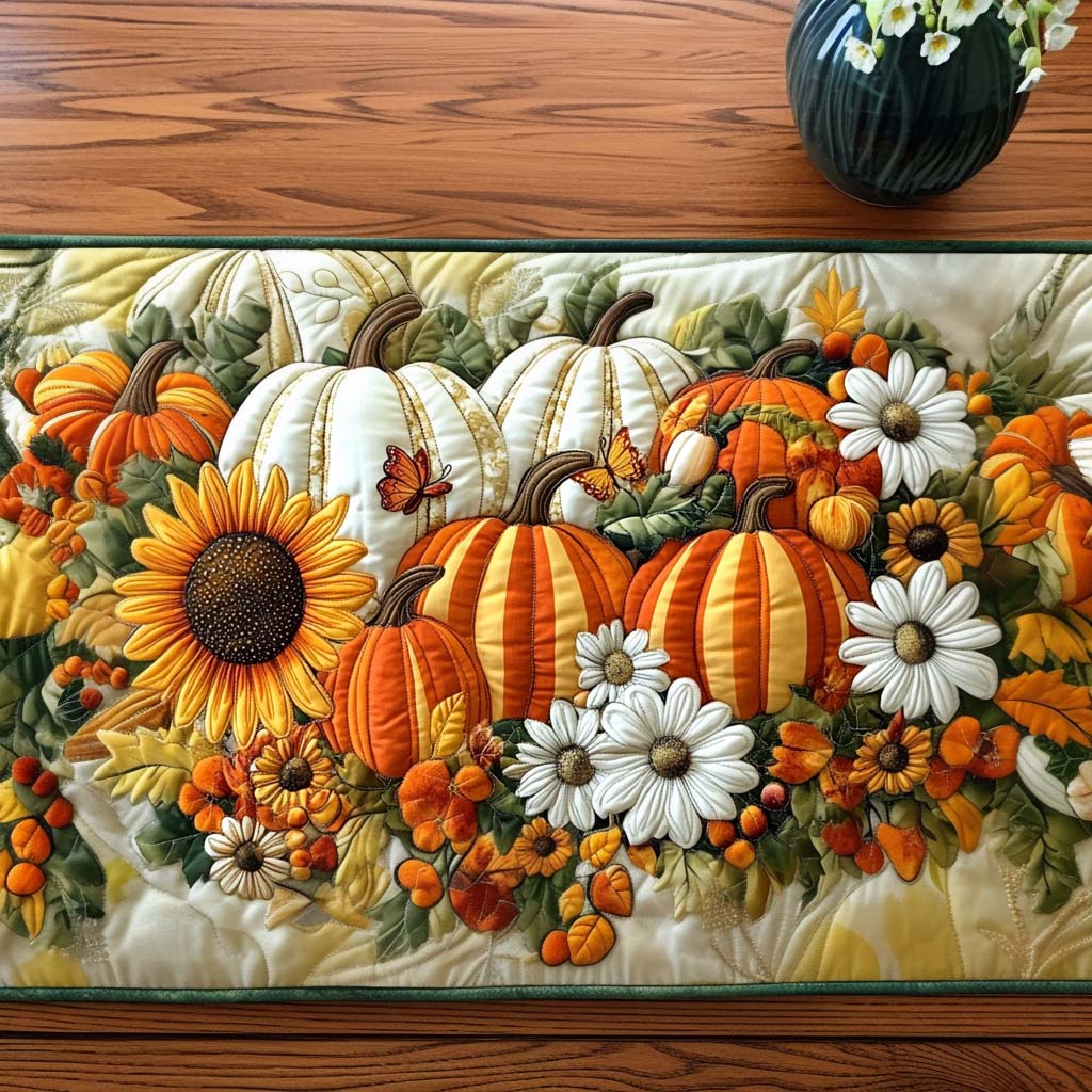 Season Embrace Quilted Table Runner Fall Table Throw Great Family Gifts