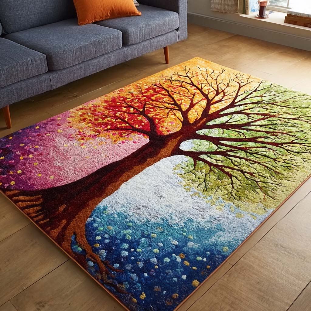Seasonal Glow Area Rug Unique Front Door Decor Tree Of Life Gifts For Dad