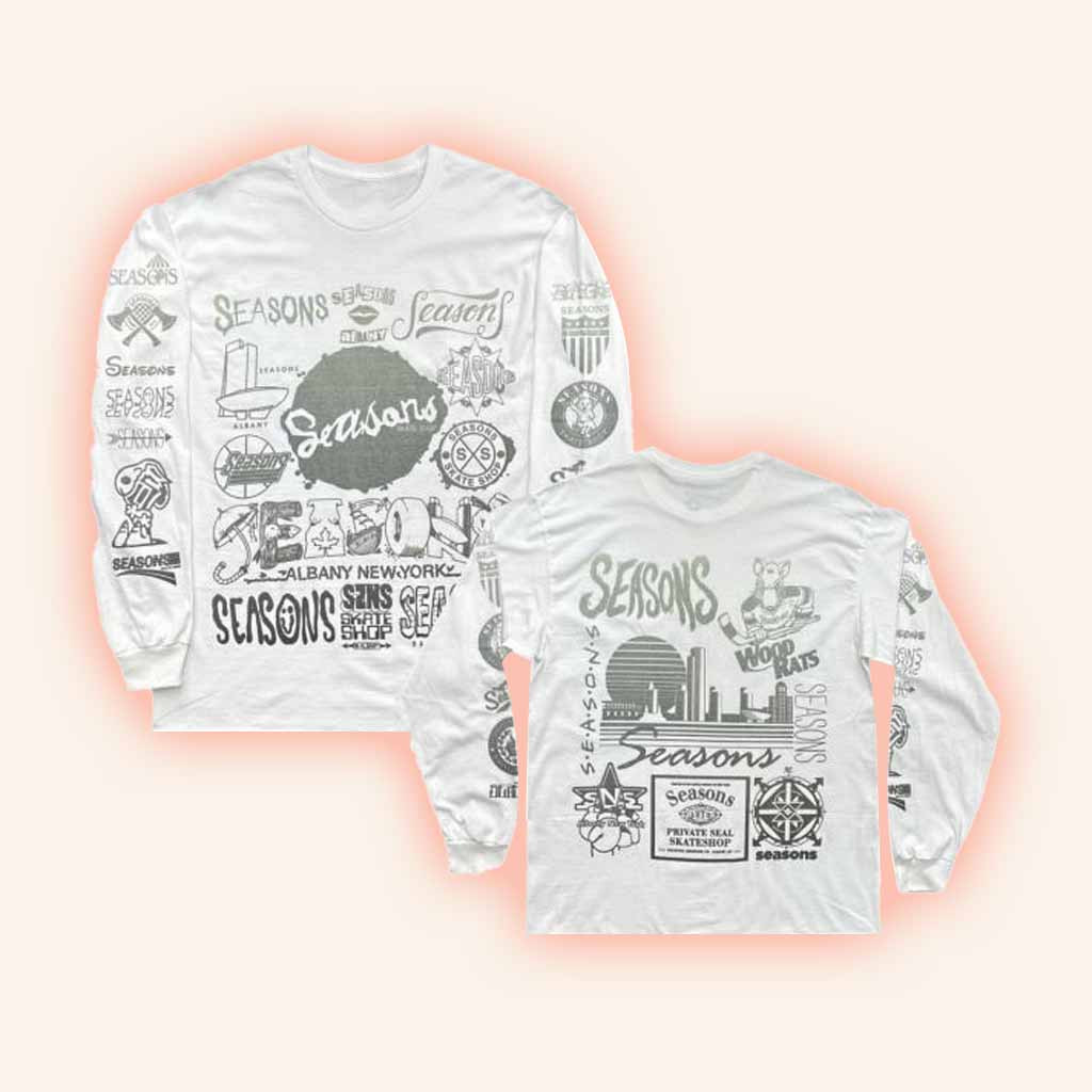 Seasons Skate Merch Seasons Logo Vomit LS White Long Sleeve Shirt Gift For Friend