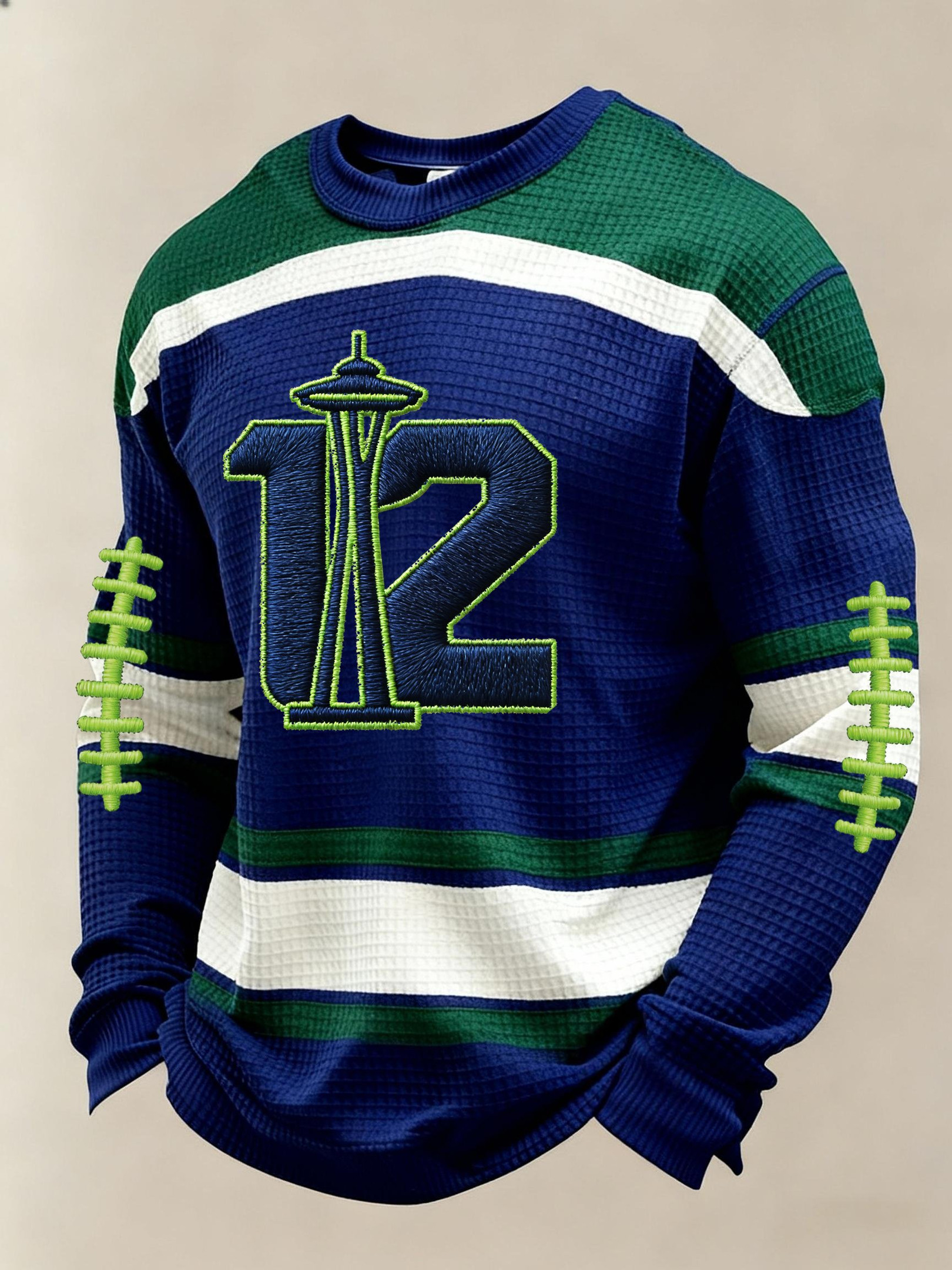 Seattle Football 12 Waffle Long Sleeve T-Shirt Seahawks Merch Gifts For Football Fan