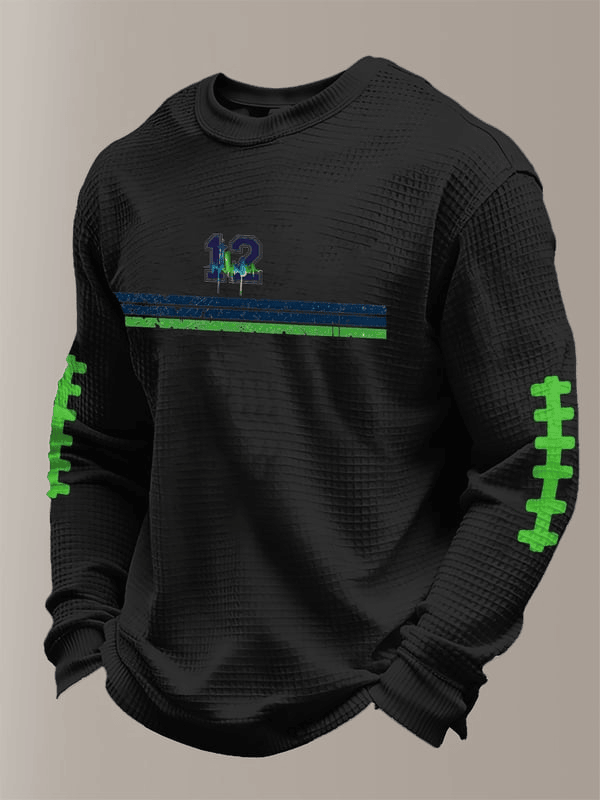 Seattle Football 12 Waffle Long Sleeve T-Shirt Seahawks Merch Seattle Pride Game Day Shirts