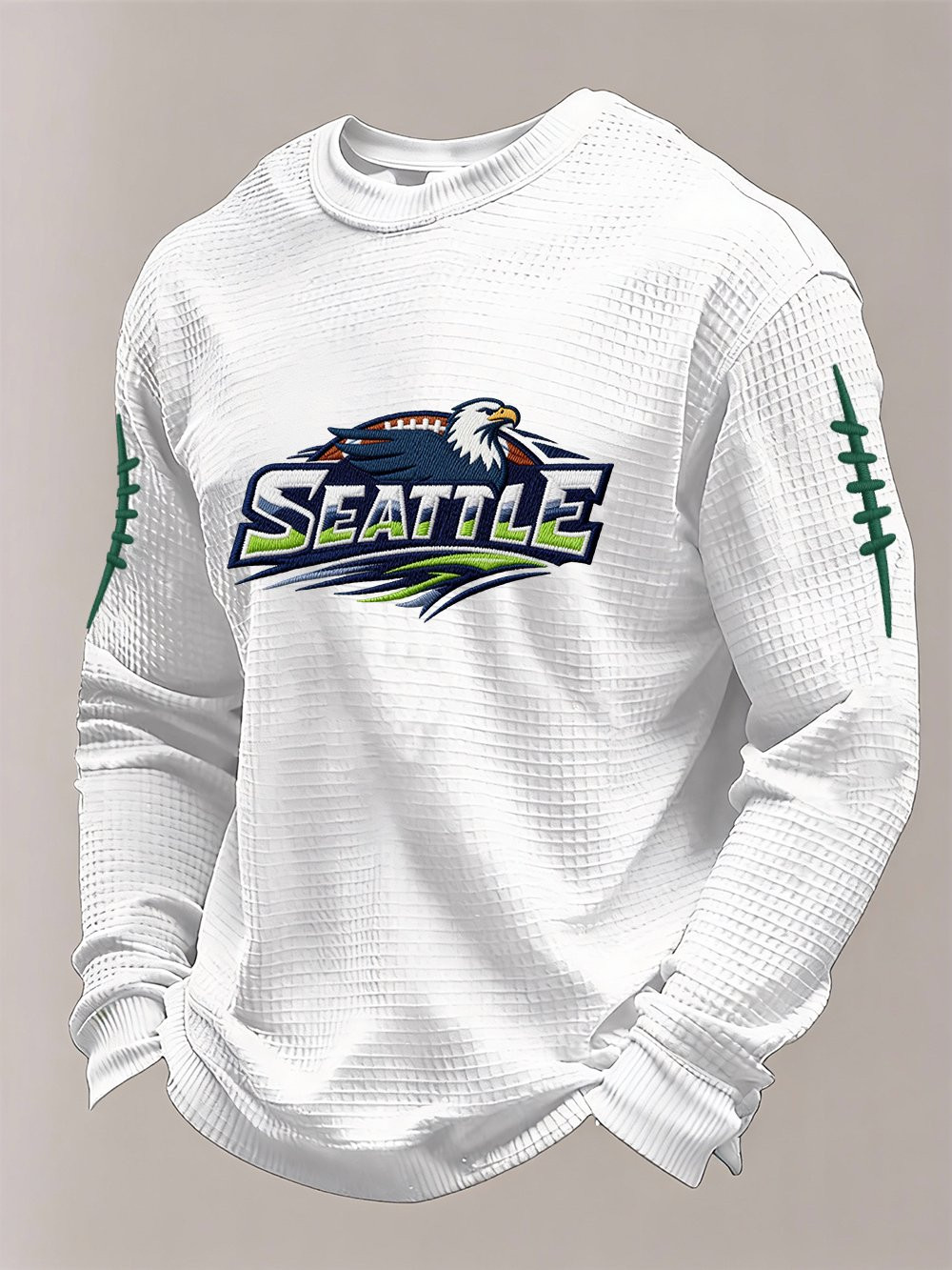 Seattle Football 12 Waffle Long Sleeve T-Shirt Seahawks Merch SS Pride Apparel White