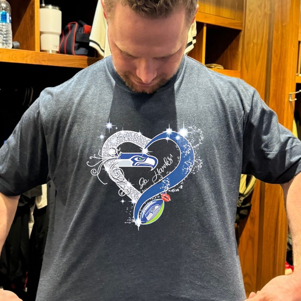Seattle Football 2026 Champions Go Hawks Diamond Heart Shirt Seahawks Merch Gifts For Fans