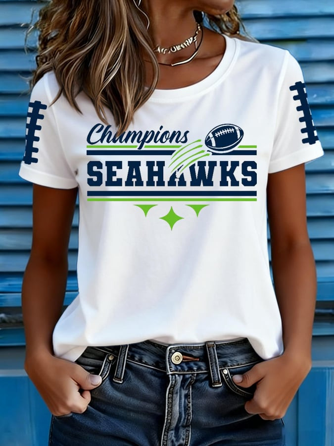 Seattle Football Champions T-Shirt For Women's Seahawks Merch Game Day Gifts For Mom Seattle Football Champions T-Shirt For Women's Seahawks Merch Game Day Gifts For Mom