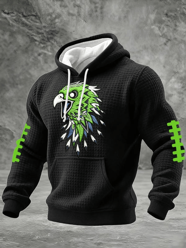 Seattle Football Eagle Waffle Hoodie Seahawks Hoodie Seattle Pride Game Day Apparel Seattle Football Eagle Waffle Hoodie Seahawks Hoodie Seattle Pride Game Day Apparel