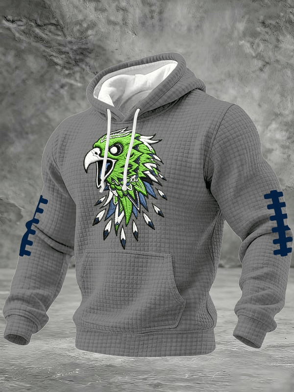 Seattle Football Eagle Waffle Hoodie Seahawks Hoodie Seattle Pride Game Day Apparel Seattle Football Eagle Waffle Hoodie Seahawks Hoodie Seattle Pride Game Day Apparel
