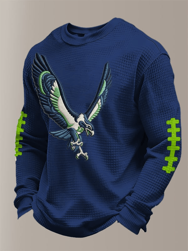 Seattle Football Eagle Waffle Long Sleeve Shirt Seahawks Apparel Seattle Pride Game Day Gifts