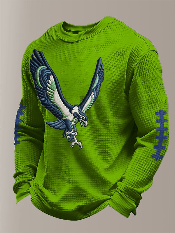 Seattle Football Eagle Waffle Long Sleeve Shirt Seahawks Apparel Seattle Pride Game Day Gifts