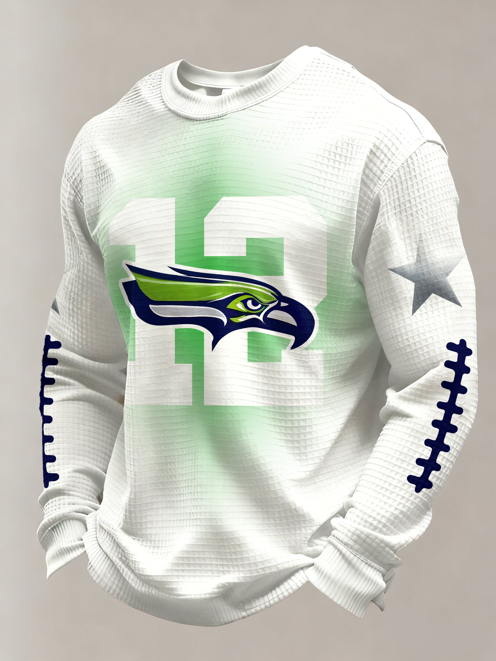Seattle Football Game Day Waffle Long Sleeve T-Shirt Seahawks Merch Football Fan Gift Ideas