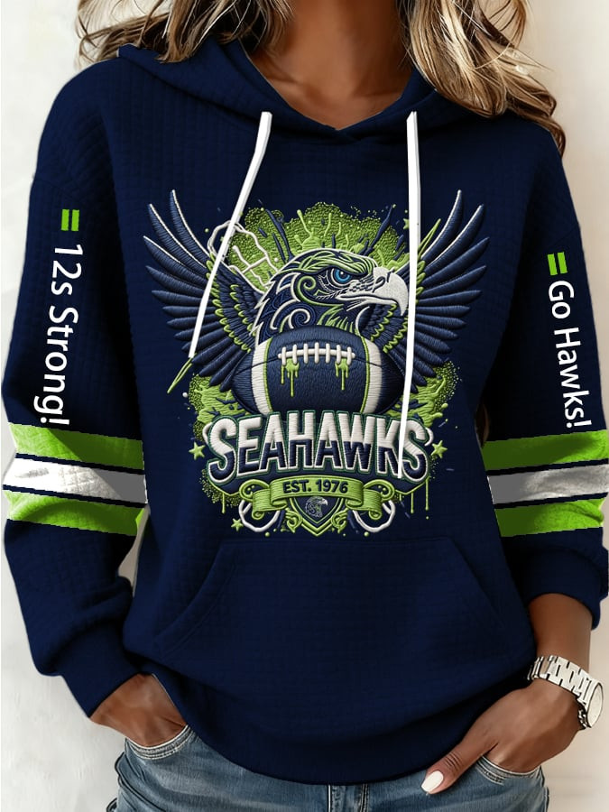 Seattle Football Go Hawks Hoodie Seahawks Merch Game Day Apparel Gifts For Seattle Football Fan