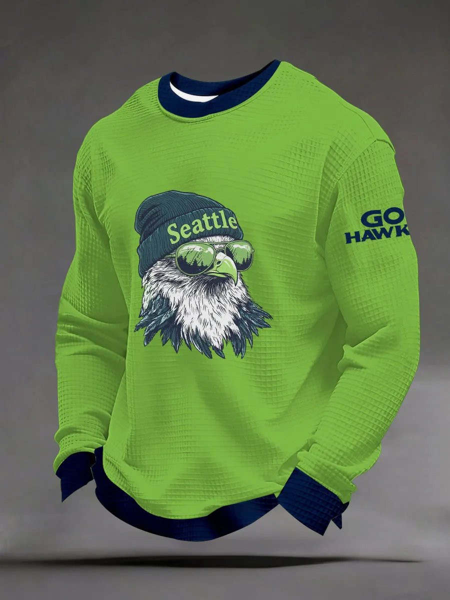 Seattle Football Go Hawks Waffle Long Sleeve T-Shirt Seahawks Merch Seattle Pride Shirt Green Seattle Football Go Hawks Waffle Long Sleeve T-Shirt Seahawks Merch Seattle Pride Shirt Green
