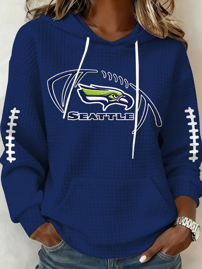 Seattle Football Hoodie For Women's Seahawks Merch Game Day Apparel Wife Gifts