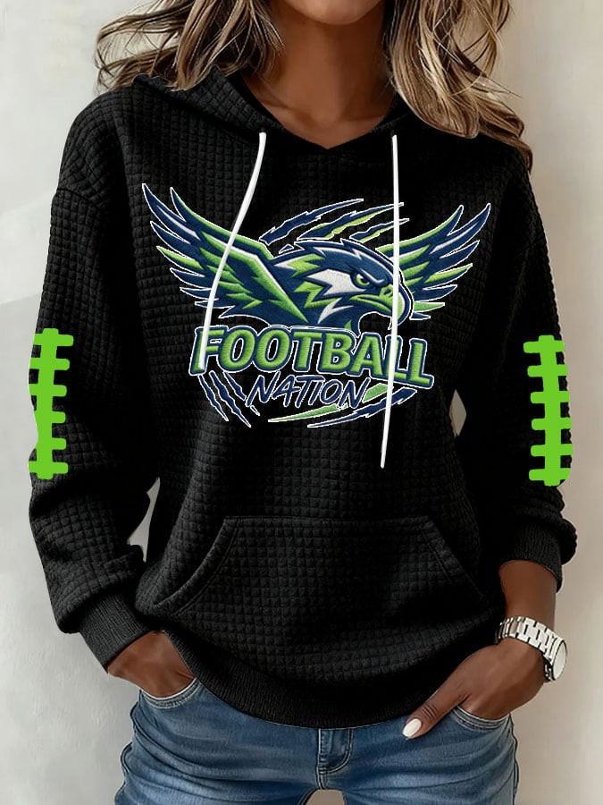 Seattle Football Hoodie Seahawks Merch Game Day SS Hoodie Black Gifts For Football Fan