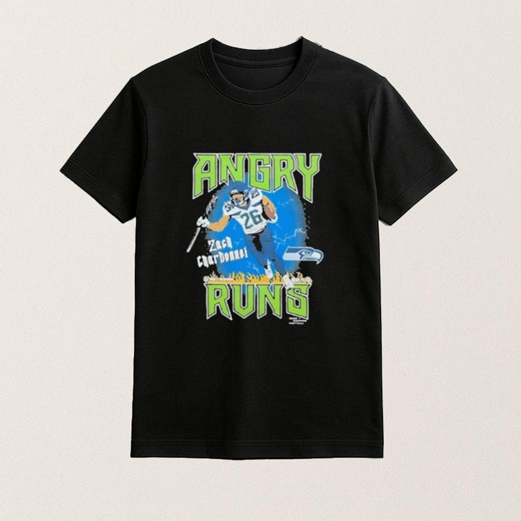 Seattle Football Merch Zach Charbonnet Angry Runs Shirt Best Gifts For Football Lovers