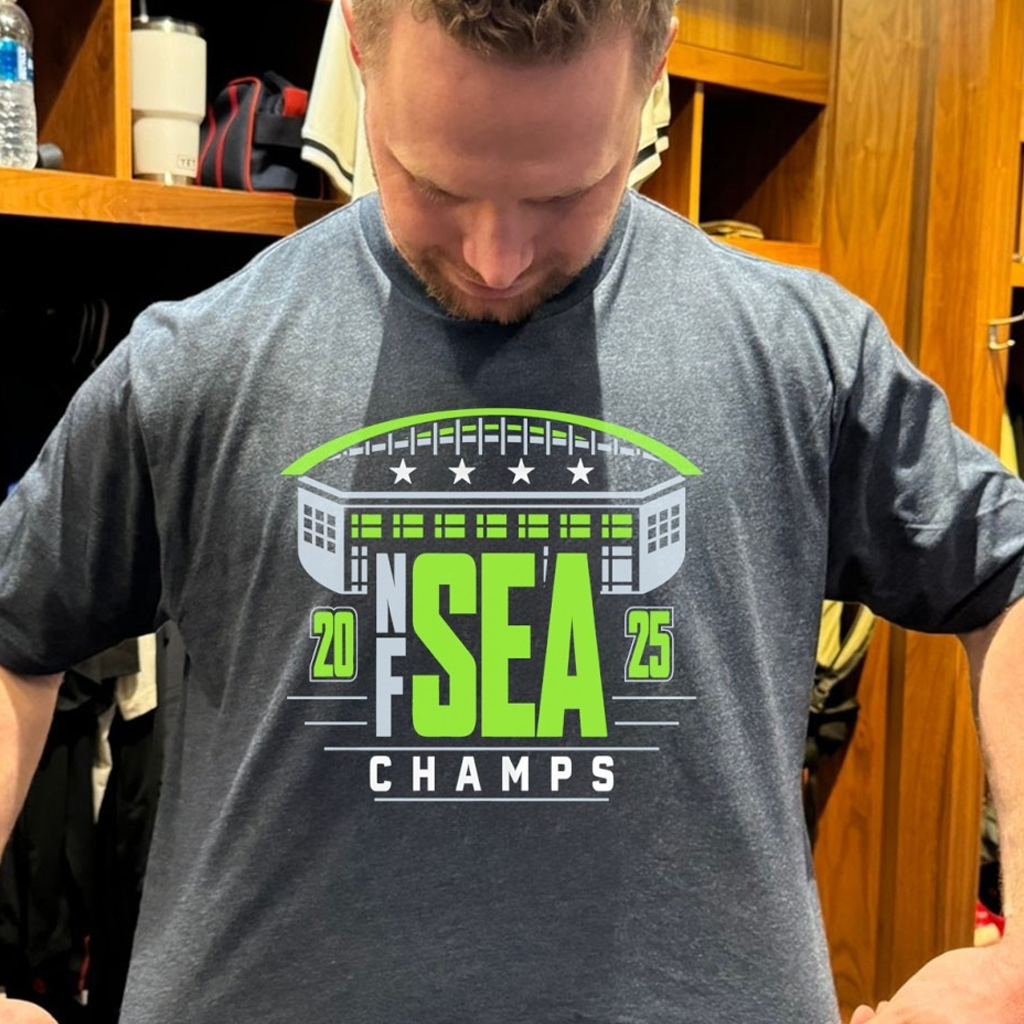 Seattle Football NF-Sea 2025 Conference Champions Shirt Seahawks Merch Fans Gifts
