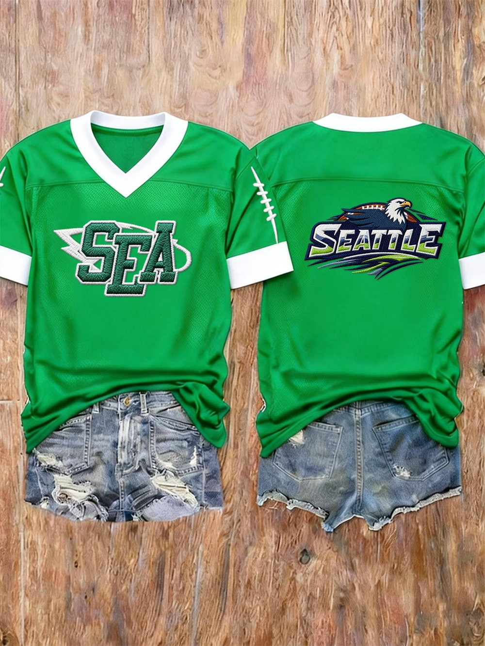 Seattle Football SS Jersey Seahawks Merch Game Day Seattle Strong Apparel Green