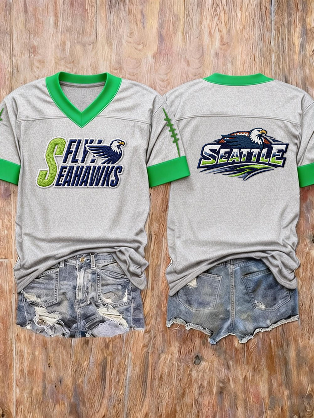 Seattle Football SS Jersey Seahawks Merch Game Day Seattle Strong Apparel Grey