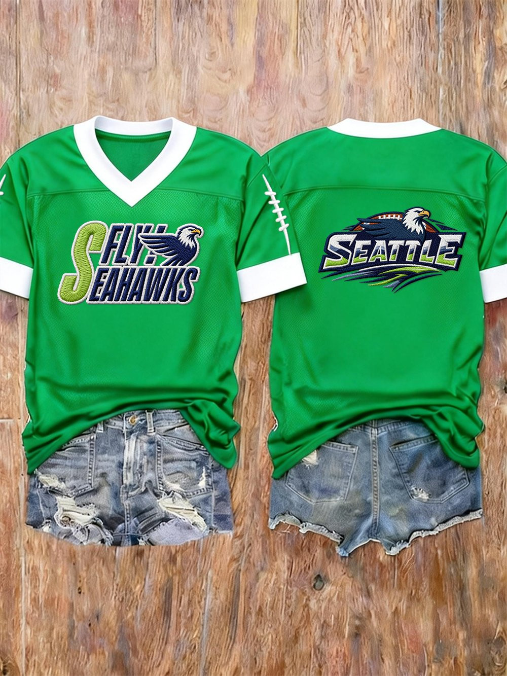 Seattle Football SS Jersey Seahawks Merch Seattle Strong Game Day Apparel Green