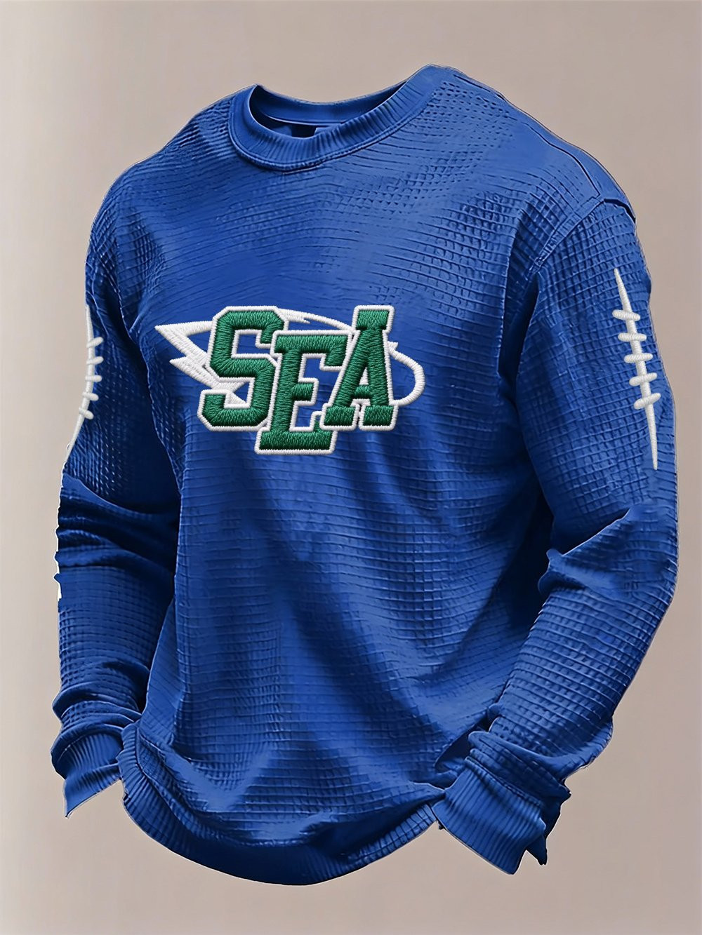 Seattle Football SS Waffle Long Sleeve T-Shirt Seahawks Merch Forever Seattle Shirt Blue Seattle Football SS Waffle Long Sleeve T-Shirt Seahawks Merch Forever Seattle Shirt Blue