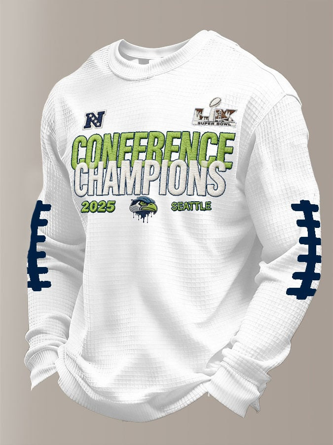 Seattle Football Supper Bowl Long Sleeve T-Shirt Seahawks Merch Game Day Clothing White