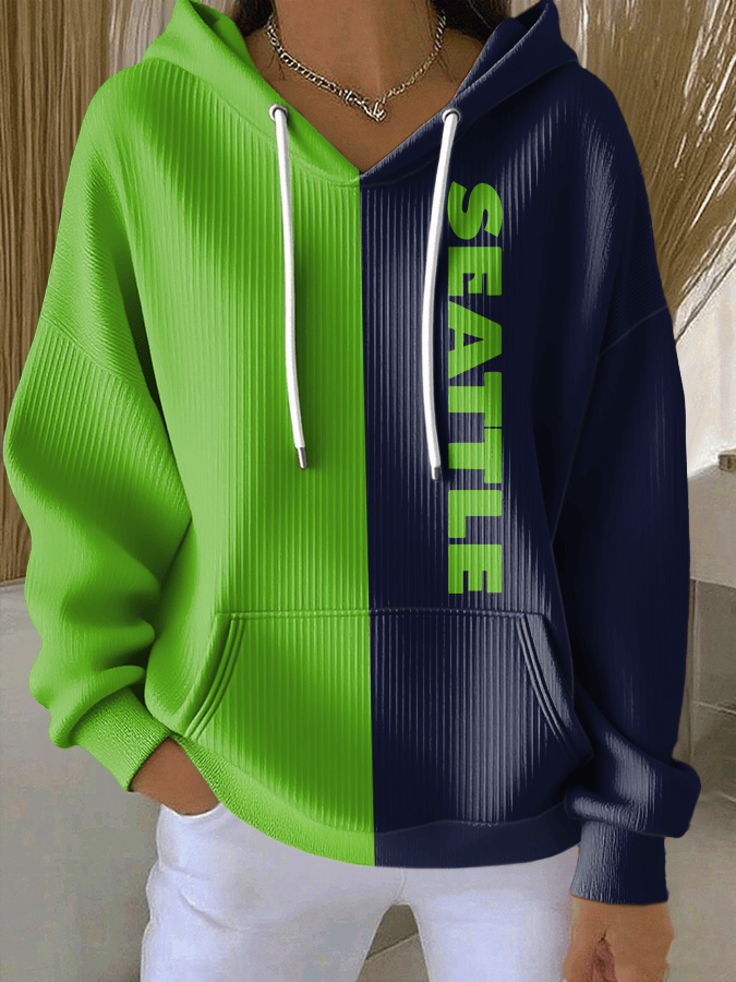 Seattle Football Waffle Hoodie Seahawks Merch Forever SS Hoodie Gifts For Seattle Football Fan
