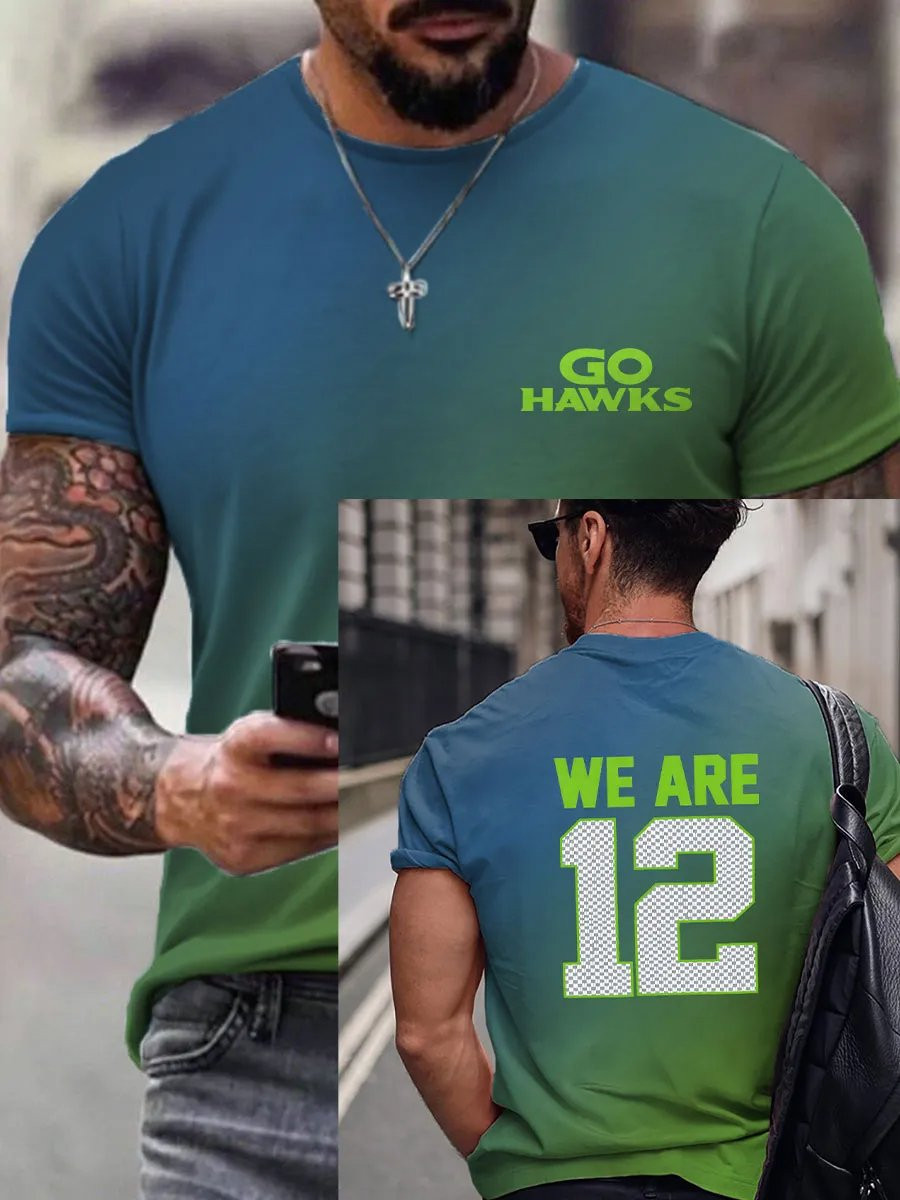 Seattle Football We Are 12 T-Shirt Seahawks Merch Go Hawks Shirt Game Day Gifts For Dad