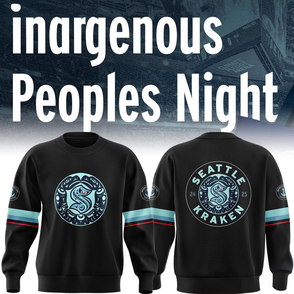 Seattle Kraken Indigenous Peoples Night Black Sweatshirt Gifts For Hockey Fans
