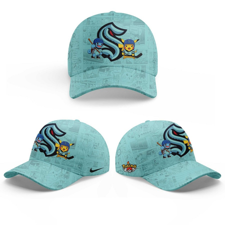 Seattle Kraken x Pokemon New Hat Gift Ideas For Hockey Lovers