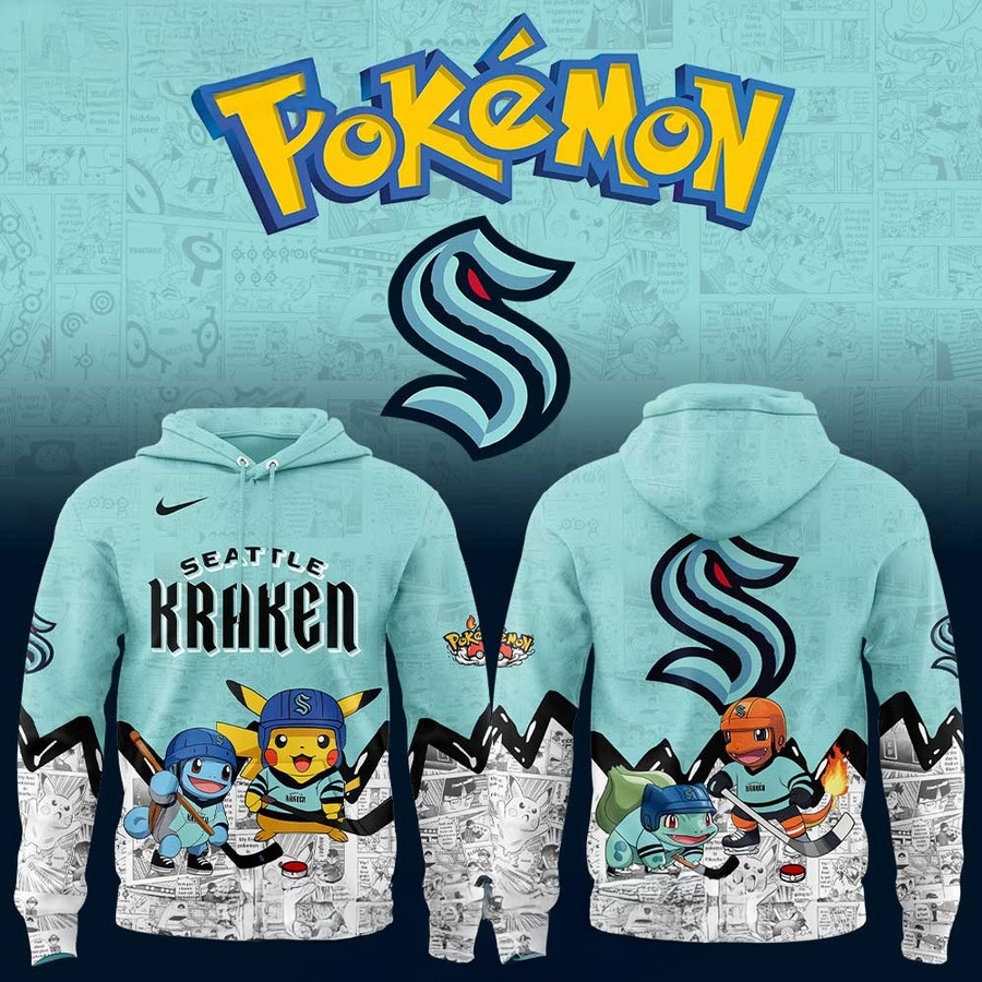 Seattle Kraken x Pokemon New Hoodie Gift Ideas For Hockey Lovers
