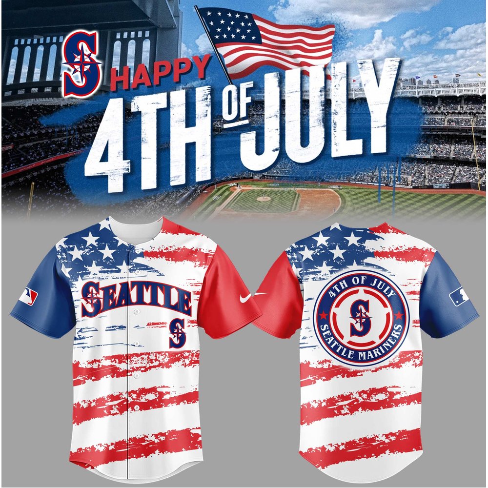 Seattle Mariners 4th of July Baseball Jersey Seattle Mariners Merch Best Gift For Baseball Lover