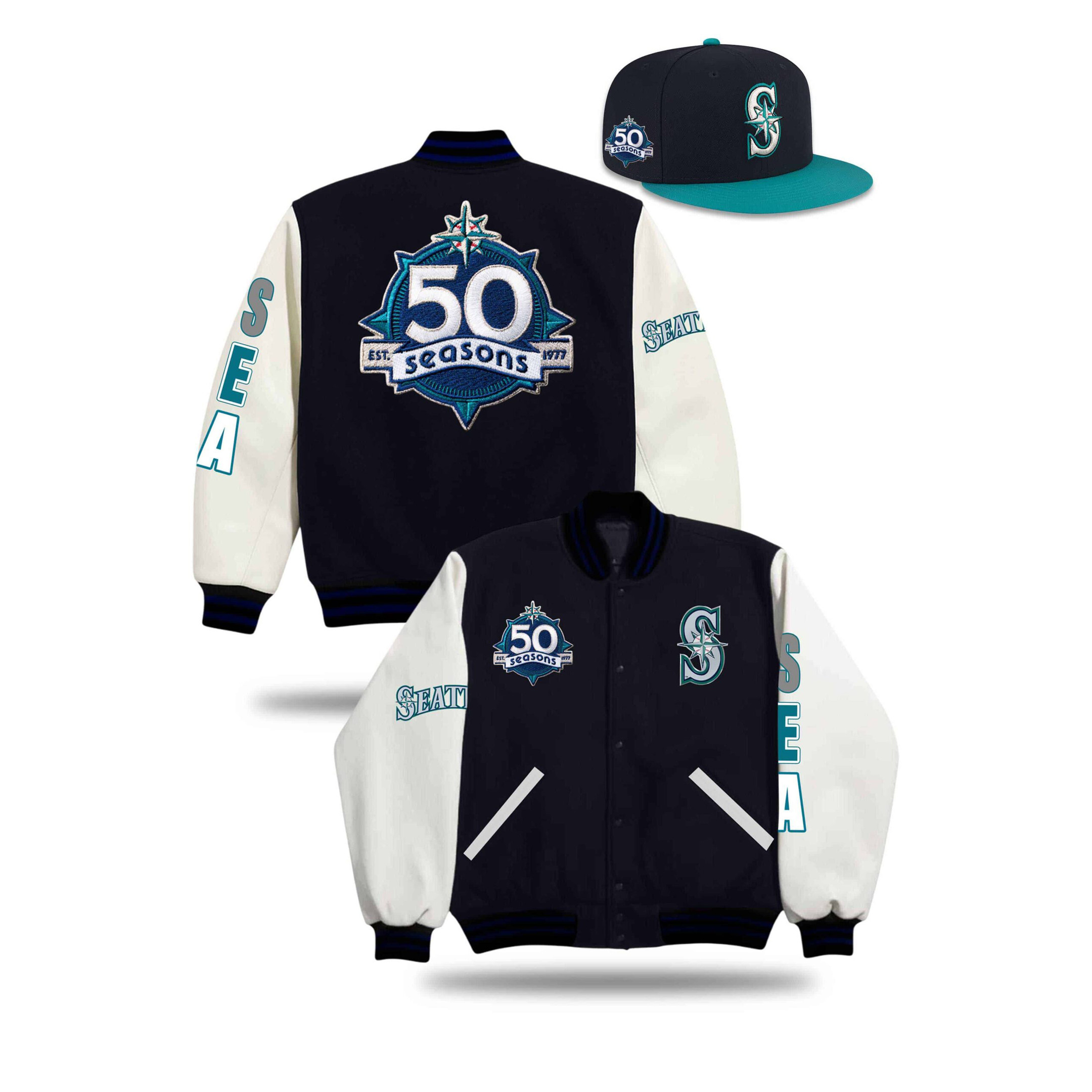 Seattle Mariners 50 Seasons Bomber Jacket Baseball Clothing Best Fan Gear
