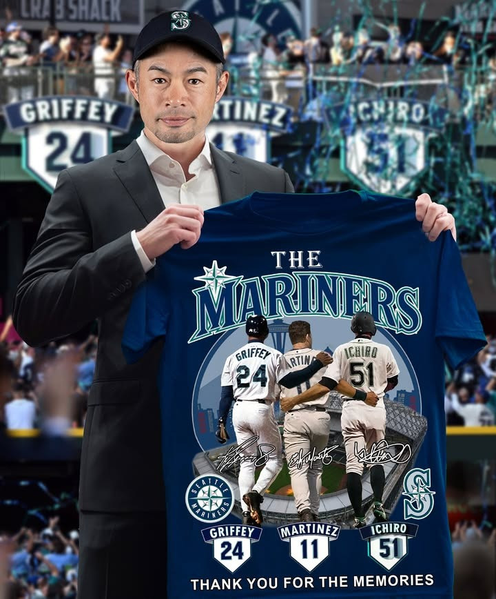 Seattle Mariners Baseball Legends Griffey Martinez Ichiro T-Shirt Best Gift For Baseball Fans