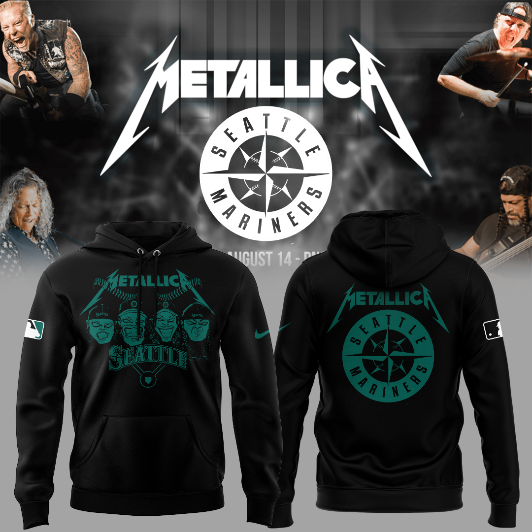 Seattle Mariners Baseball Metallica Night Hoodie Baseball Coach Gift Ideas