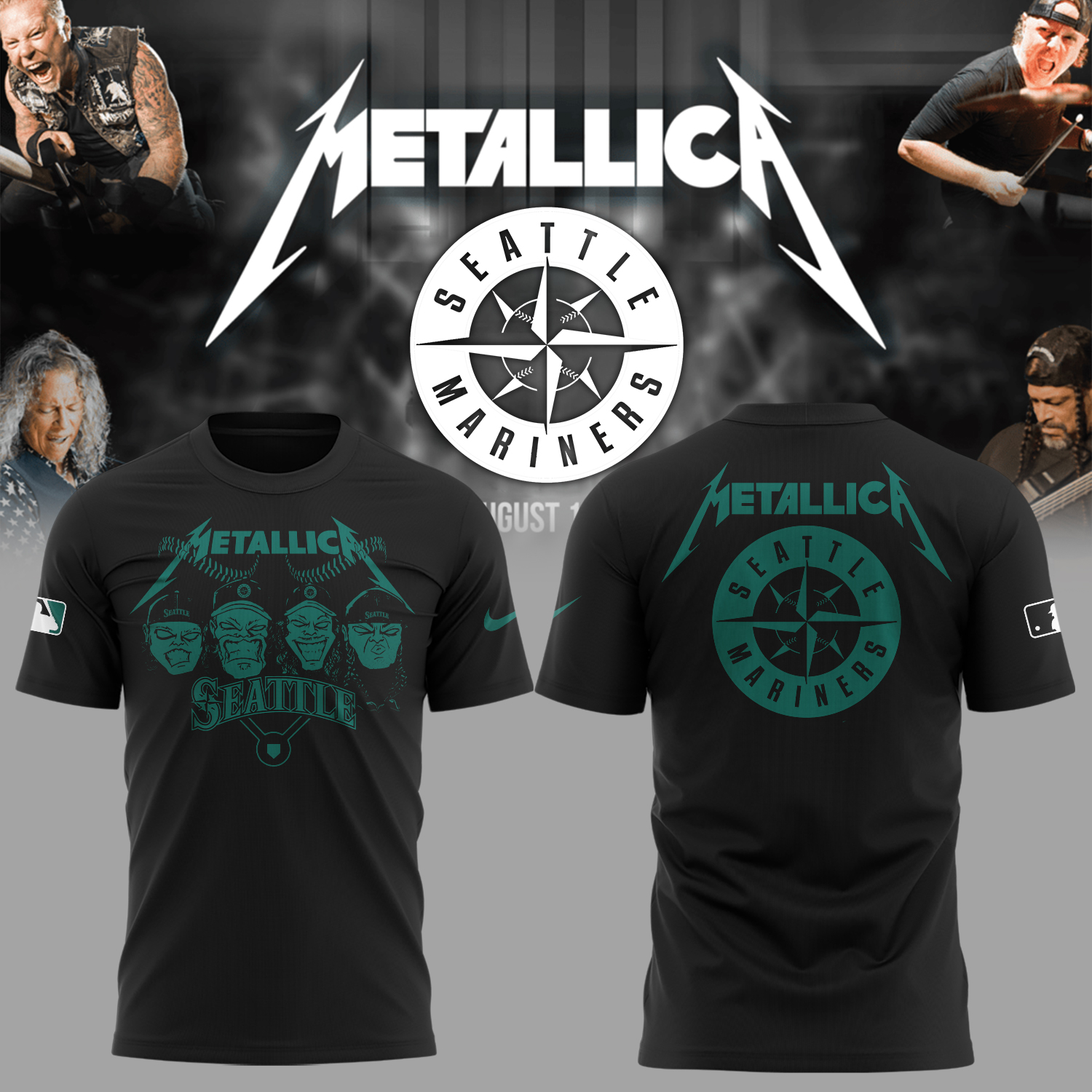 Seattle Mariners Baseball Metallica Night T-Shirt Baseball Fans Gifts