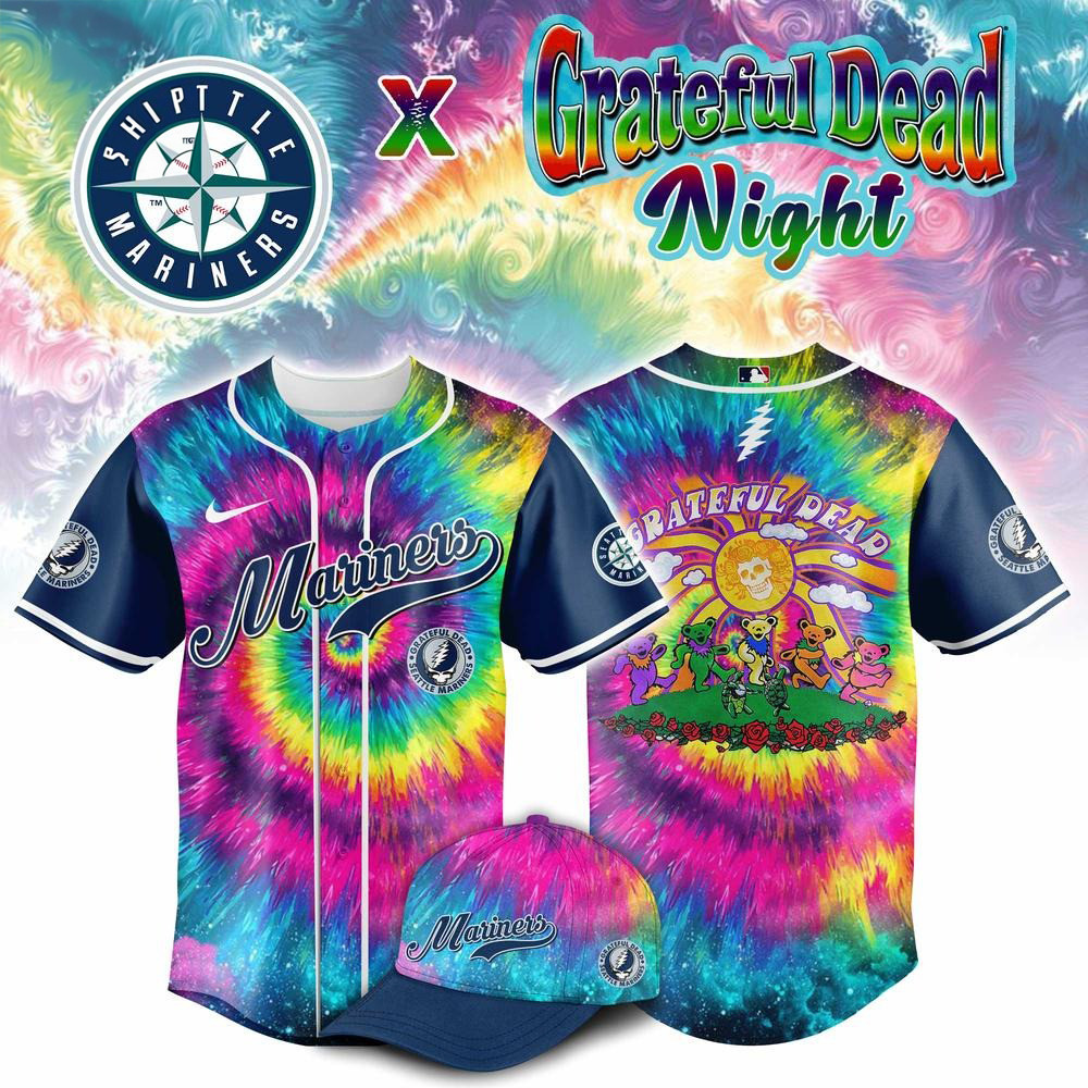 Seattle Mariners Grateful Dead Night Limited Edition Tie-Dye Baseball Jersey Him Gifts