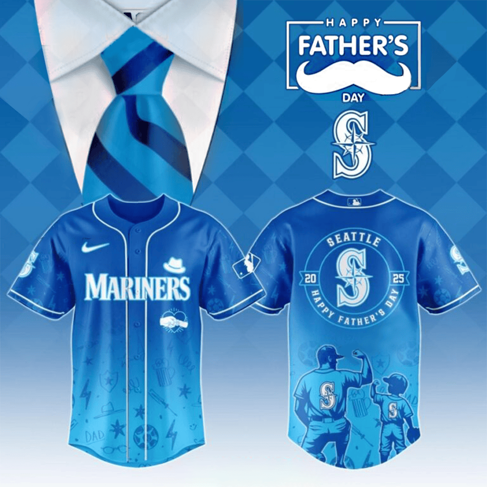 Seattle Mariners Happy Father's Day 2025 Baseball Jersey Trending Shirt Gift For Dad