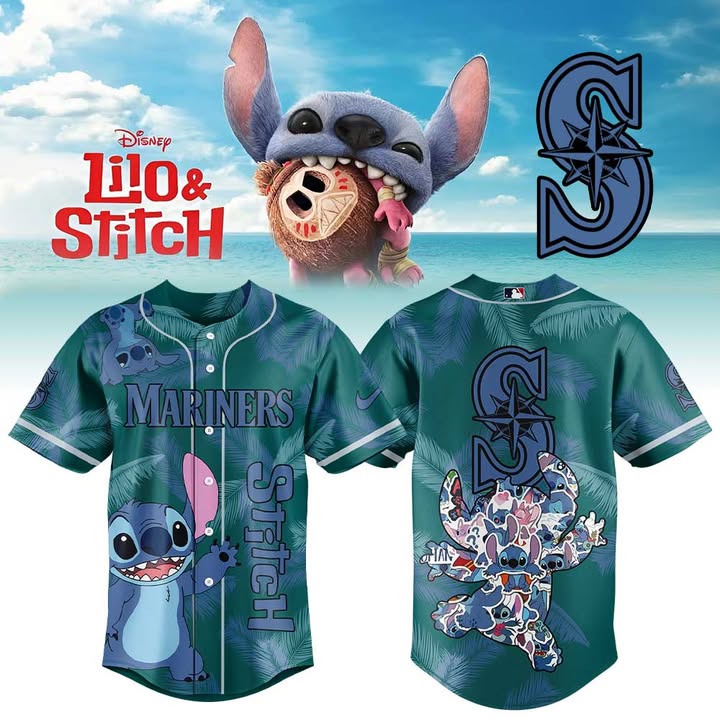 Seattle Mariners Lilo And Stitch Limited Jersey Mariners Merch Best Baseball Father's Day Gifts