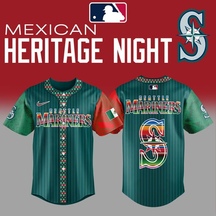 Seattle Mariners Mexican Heritage Night Jersey Baseball Mexican Gifts For Him Father's Day