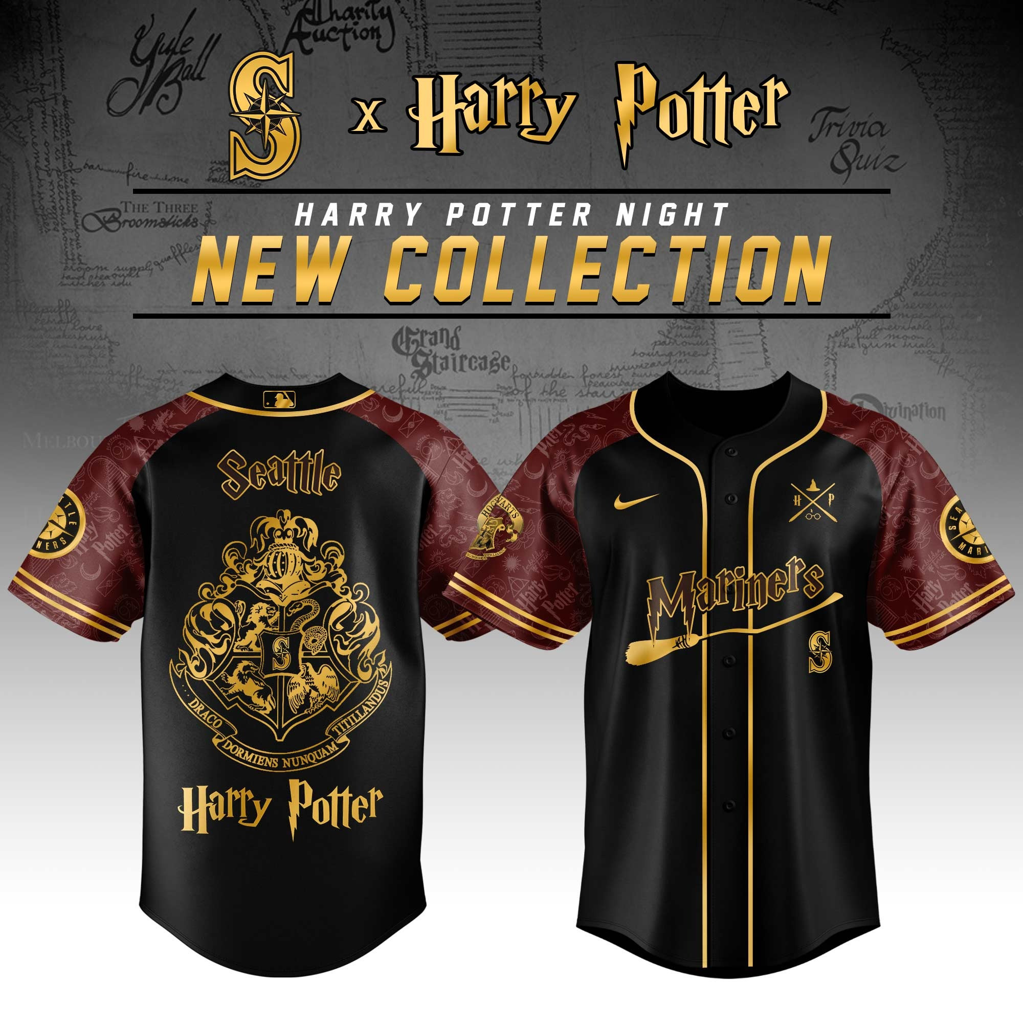 Seattle Mariners MLB x Harry Potter Limited Edition Jersey Unique Present For Sport Fan