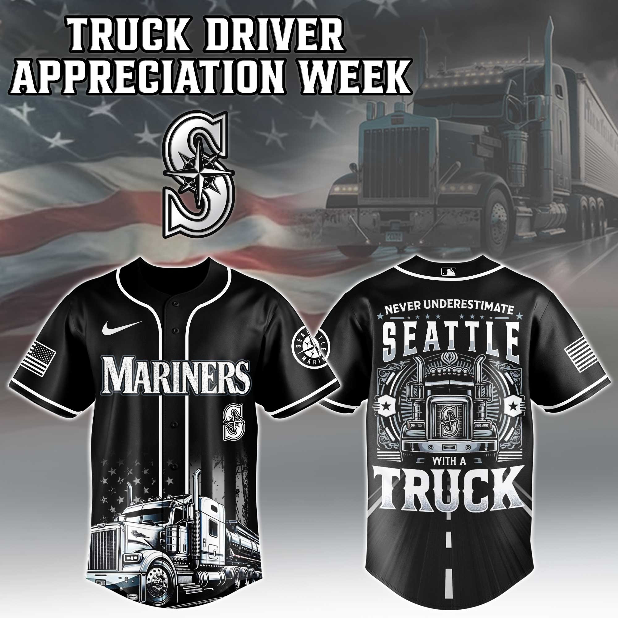 Seattle Mariners MLB X Nation Truck Driver Appreciation Week Jersey Best Gifts For Baseball Fans