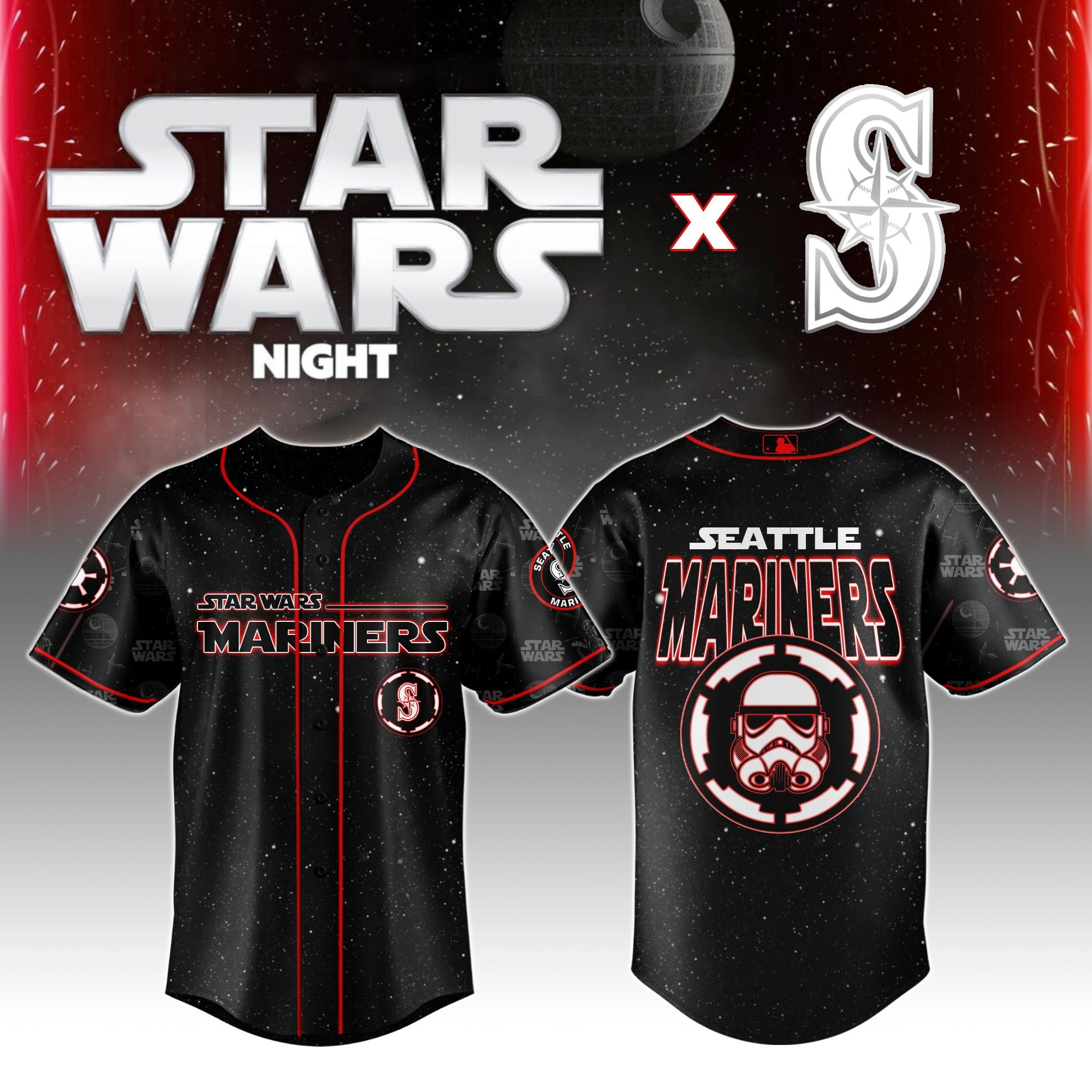 Seattle Mariners MLB x Star Wars Night Jersey 2025 Cool Baseball Gifts